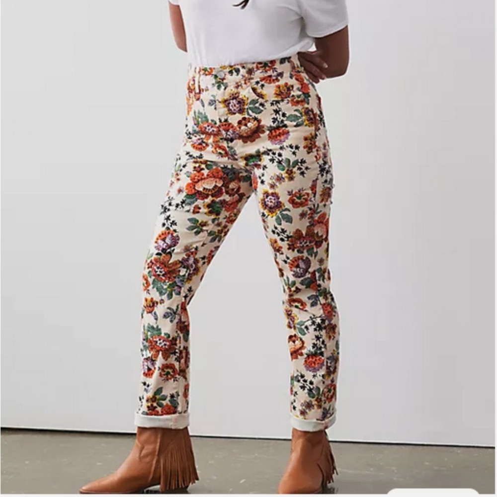Anthropologie Pilcrow women’s floral Jean pants